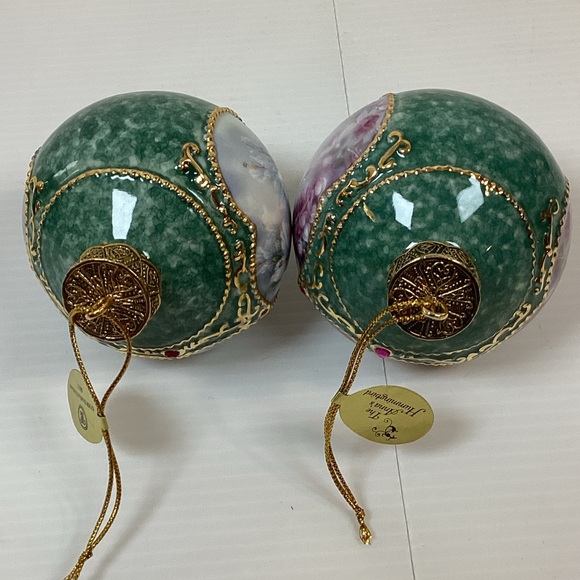 VTG Lot Of 2 1998 Lena Liu Treasury Of Jeweled Hummingbirds Porcelain Ornaments - Picture 6 of 9
